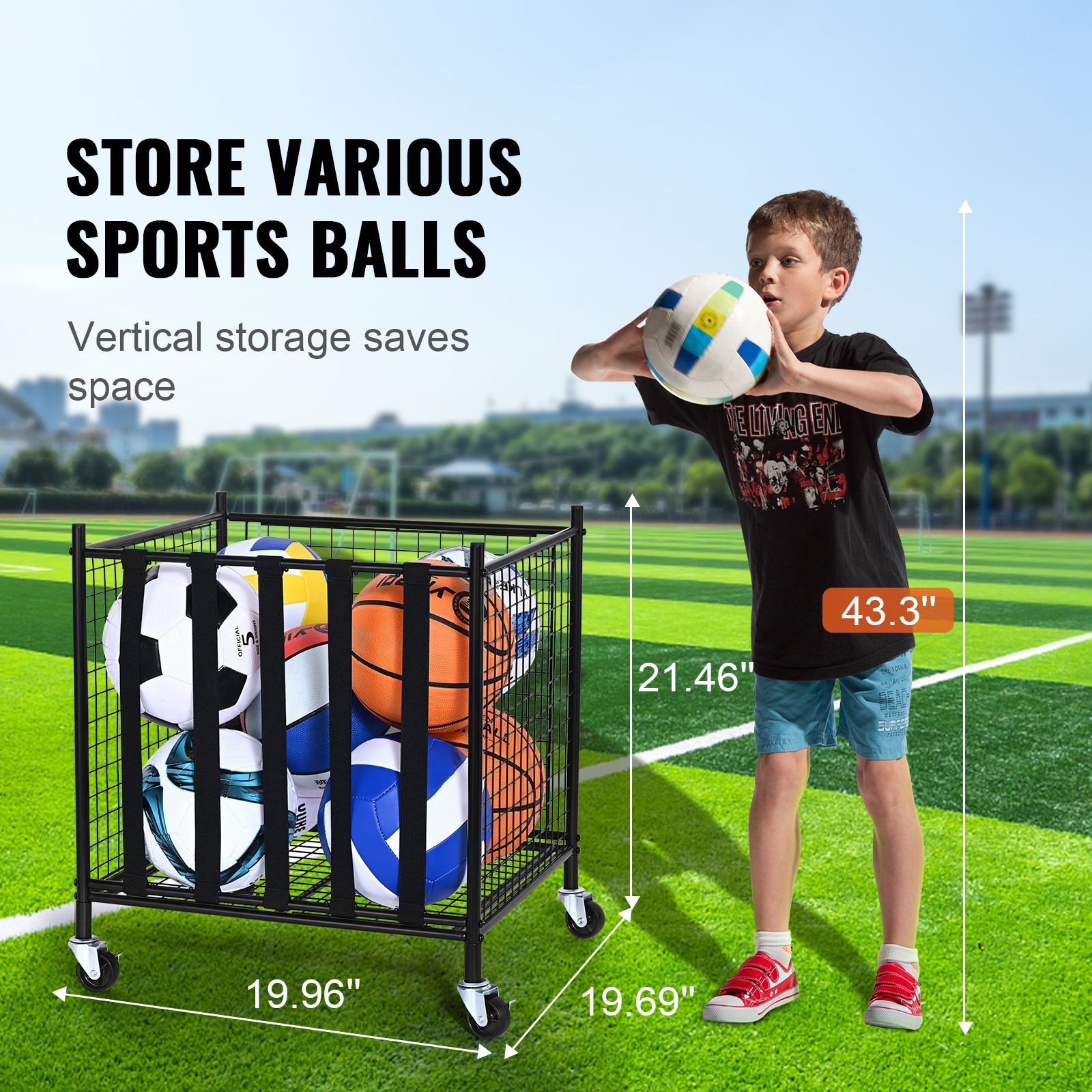 Rolling Sports Ball Storage Ca - Sports Equipment Garage Organizer 评论和价格