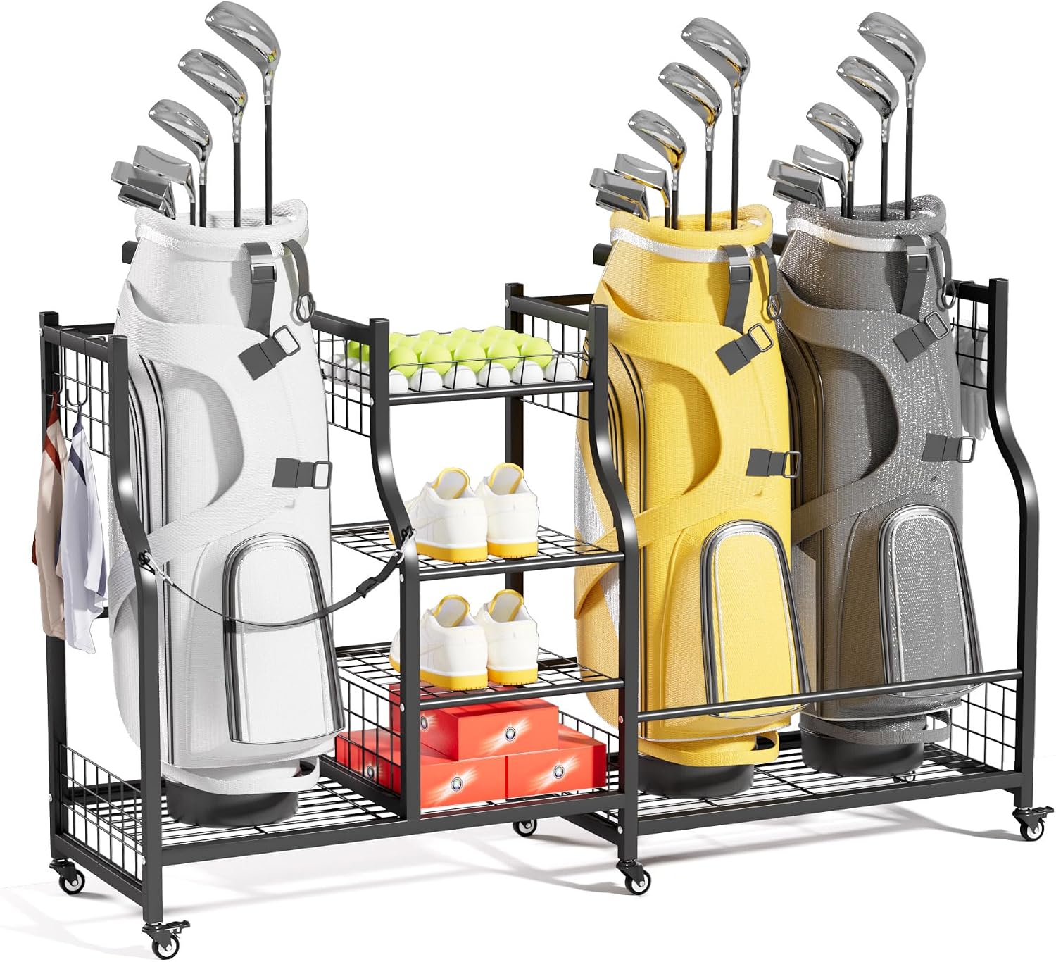 Golf Bag Storage Rack Organize - Sports Equipment Garage Organizer 评论和价格