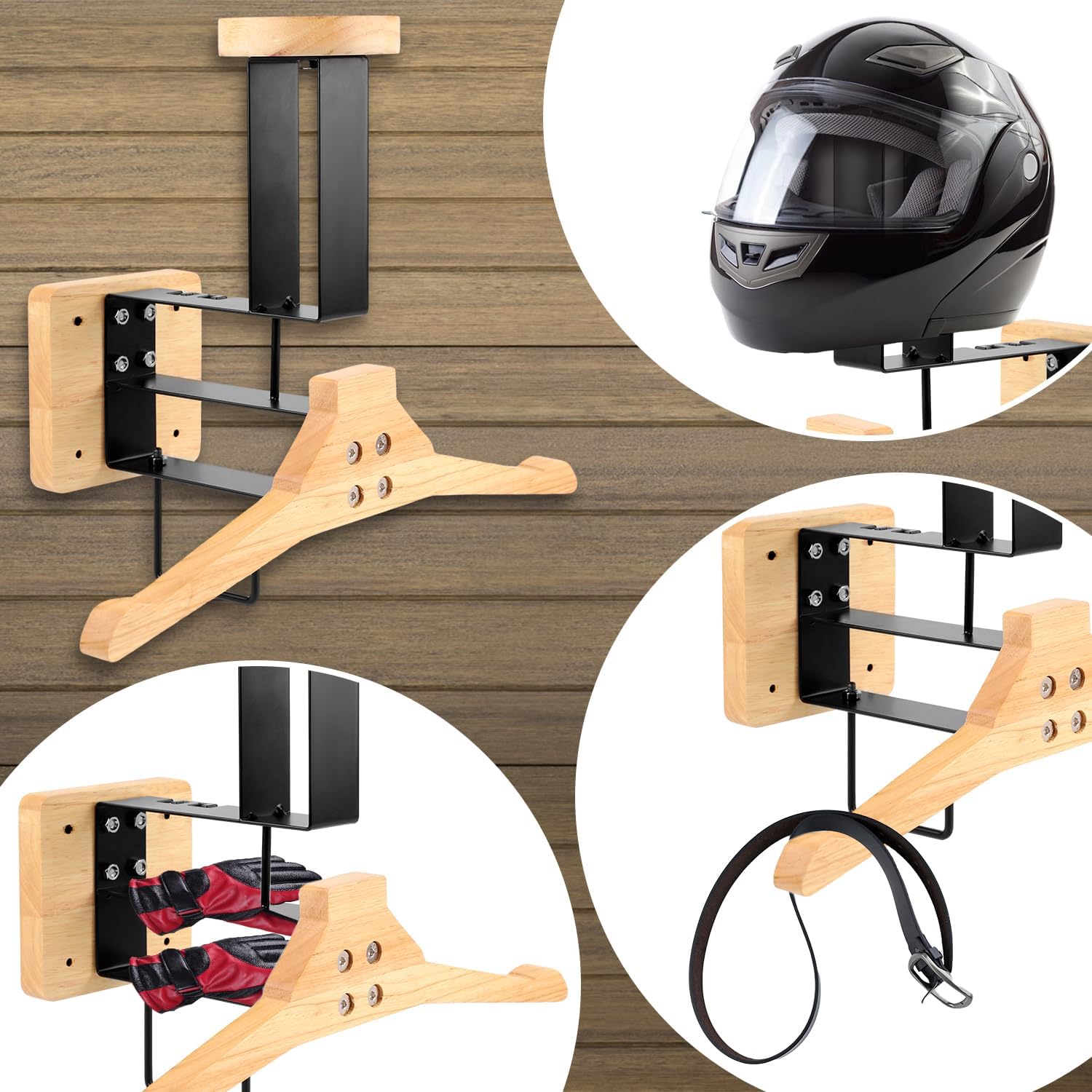 Wood Motorcycle Helmet Holder  - Sports Equipment Storage Rack 评论和价格