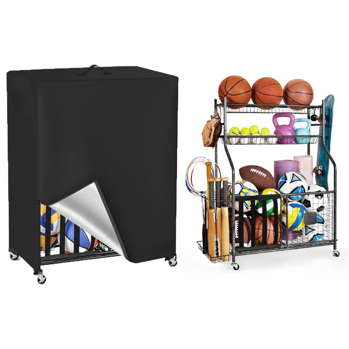 Basketball Rack Cover Garage S - Sports Equipment Garage Organizer 评论和价格