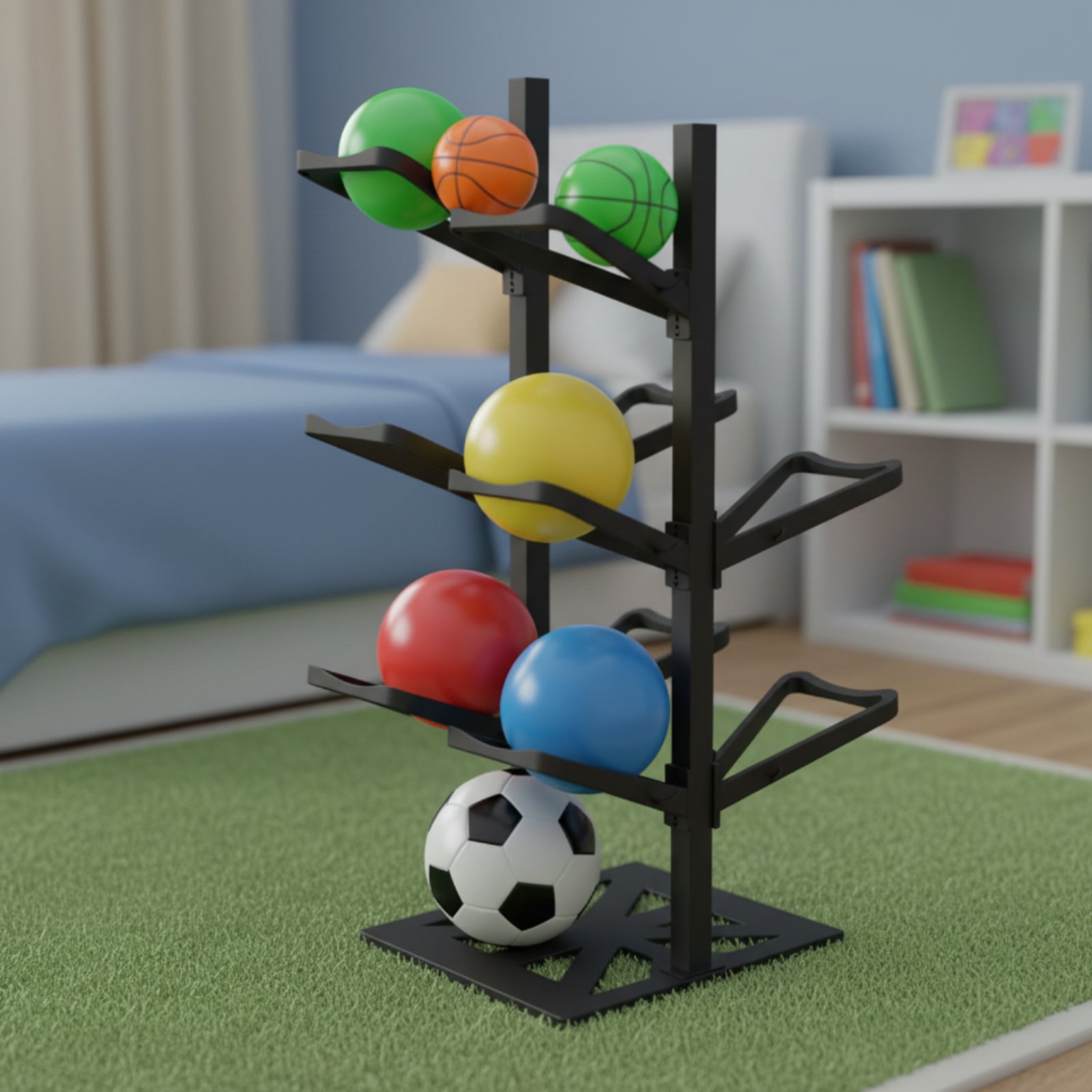 Basketball Rack Space Saving B - Sports Equipment Garage Organizer 评论和价格