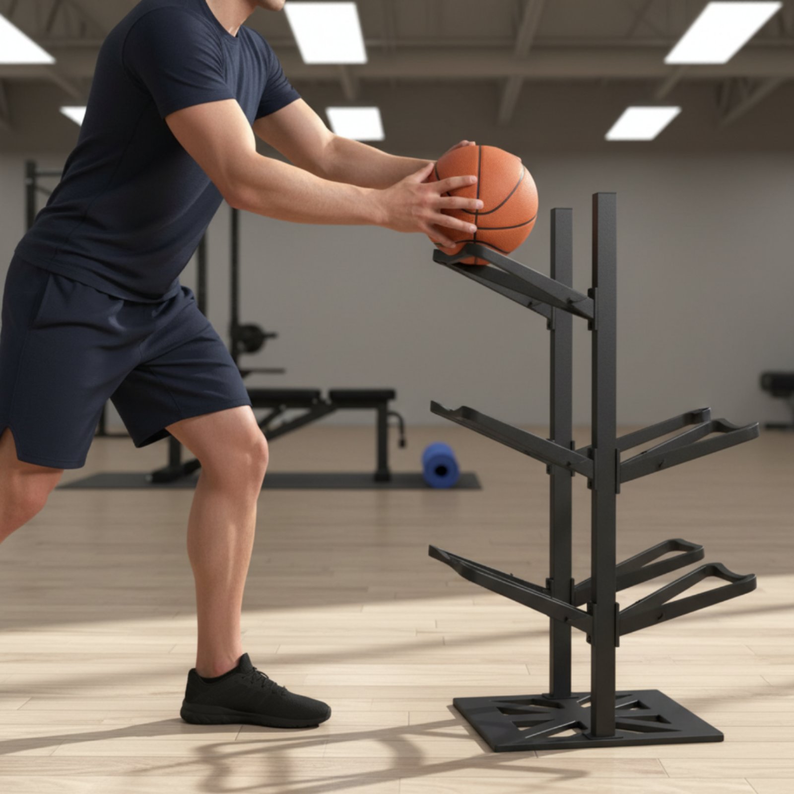 Basketball Rack Space Saving B - Sports Equipment Garage Organizer 评论和价格