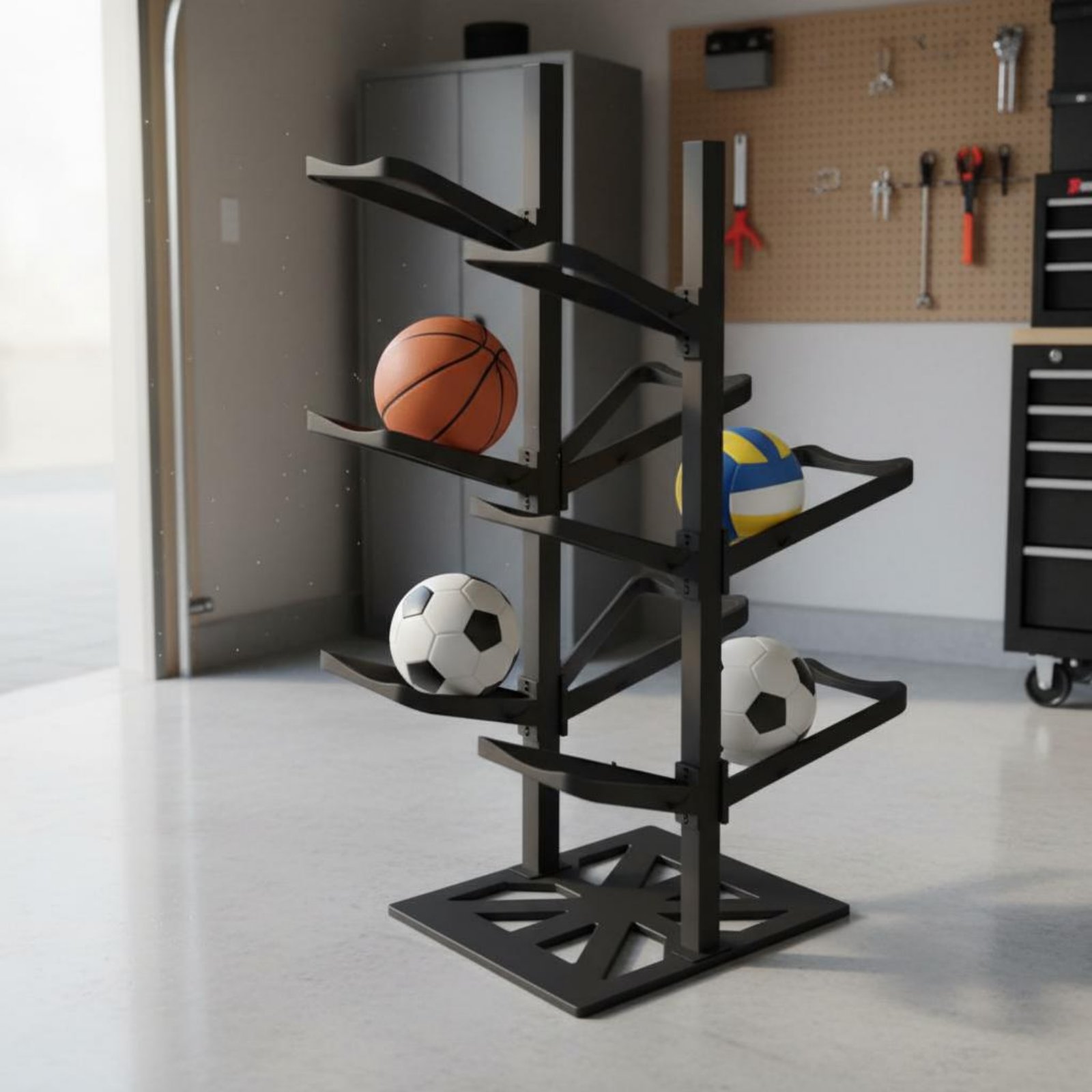 Basketball Rack Space Saving B - Sports Equipment Garage Organizer 评论和价格