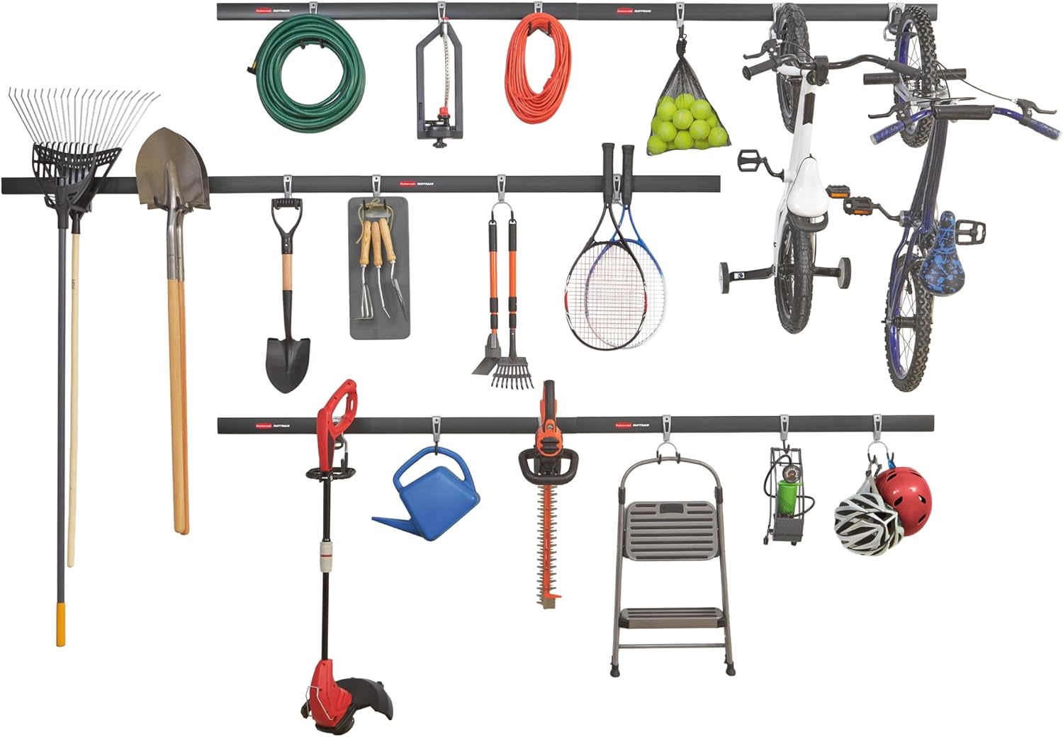 24-Piece Wall Mounted Garage S - Sports Equipment Garage Organizer 评论和价格