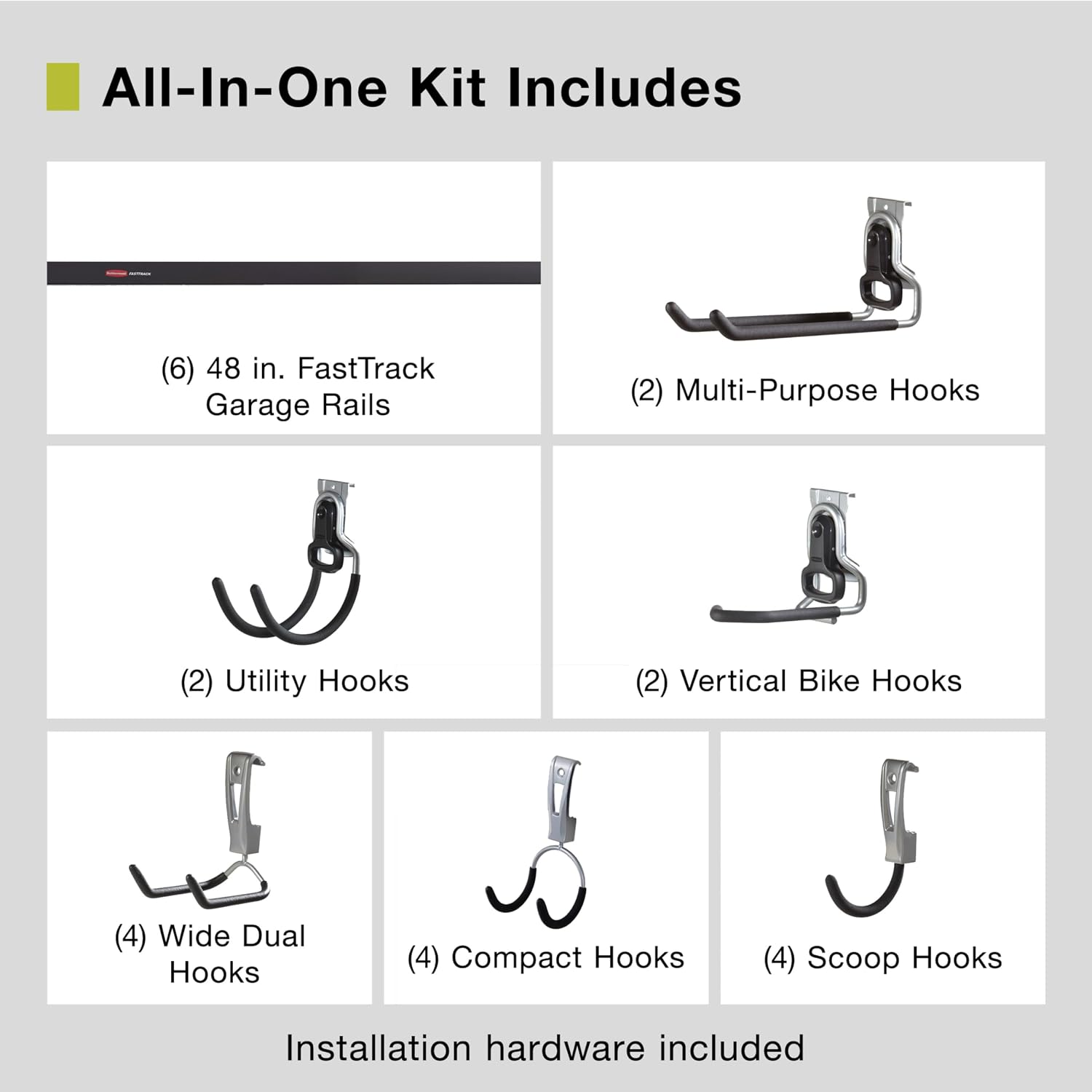 24-Piece Wall Mounted Garage S - Sports Equipment Garage Organizer 评论和价格