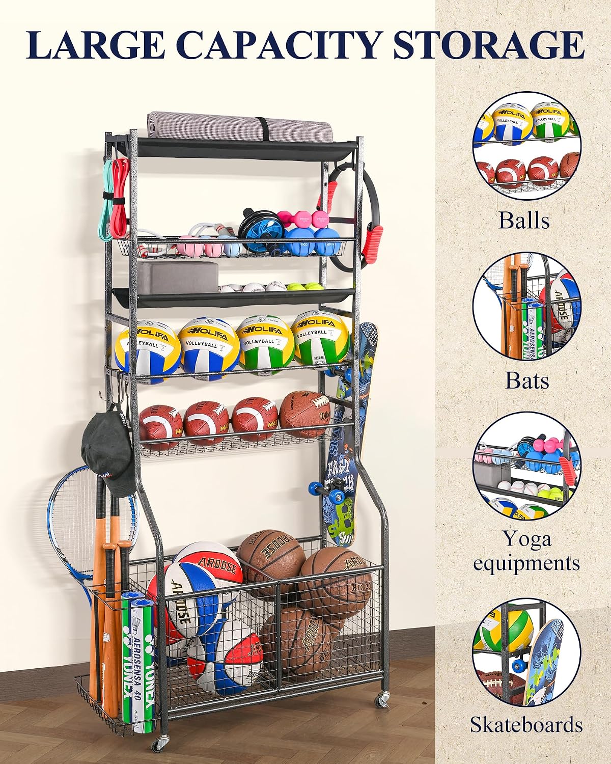 Sports Equipment Garage Organi - Sports Equipment Garage Organizer 评论和价格