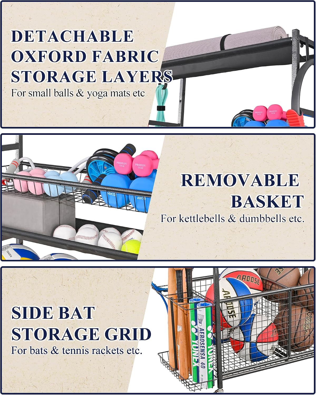 Sports Equipment Garage Organi - Sports Equipment Garage Organizer 评论和价格